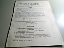 Reichsgesetzblatt 1910 liste gebraucht kaufen  Deutschland