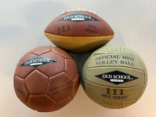 Mini conjunto de 3 bolas Old School Sports - 7” couro - futebol vôlei comprar usado  Enviando para Brazil
