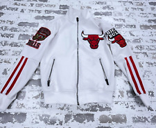 Chaqueta Chicago Bulls Hombres Pequeña Blanca Roja con Cremallera Completa Calentamiento Traje de Pista Sudadera*, usado segunda mano  Embacar hacia Argentina