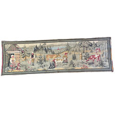 Vtg. European Countryside Tapestry Woven Farm Life Milk Maids Cows Goats  50x15 for sale  Shipping to South Africa