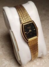 Vintage Orient Quartz Relógio Regata Feminino Tom Dourado Mostrador Preto, usado comprar usado  Enviando para Brazil