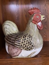 Galo de galinha de porcelana vintage Tureen Famille Vert pintado à mão galinha em um ninho, usado comprar usado  Enviando para Brazil