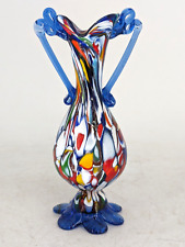 Used, Vintage Murano Vivid Mosaic Italian Glass Vase 21cm for sale  Shipping to South Africa
