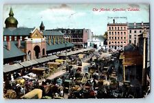 Hamilton Canada Postcard The Market Hilda Cigar Factory Building 1912 Antique, used for sale  Shipping to South Africa