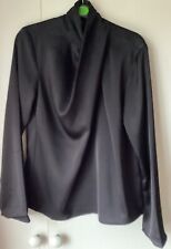 Black satin blouse for sale  LIVERPOOL