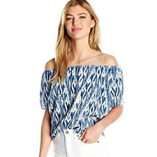 JOIE Amesti B Off-the- Shoulder Blue Ikat Ladies Silk Casual Party Top, S for sale  Shipping to South Africa