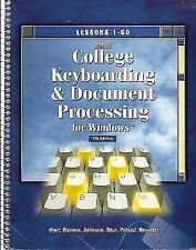 Lecciones de teclado y procesamiento de documentos Gregg College 1-60 libro de Windows 1 segunda mano  Embacar hacia Argentina