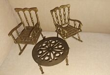Pair of Old Brass Rocking Chairs and Brass Stand  for sale  Shipping to South Africa