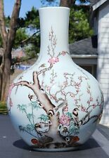 vaso de porcelana branca chinês feito à mão com esmalte azul selo qianlong, usado comprar usado  Enviando para Brazil