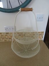 Used, Laura Ahsley Cream Metal 2 Tier Fruit Basket/Bowl Stand for sale  Shipping to South Africa