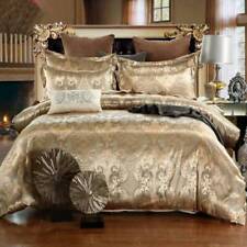 Conjunto de roupa de cama luxuoso cetim jacquard 3/4 peças capa de edredom fronhas de lençol, usado comprar usado  Enviando para Brazil