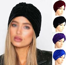 Novo Turbante de Veludo Boné Elástico Hijab Faixa de Cabeça Bandana Envoltório Liso Queda de Cabelo Quimioterapia, usado comprar usado  Enviando para Brazil