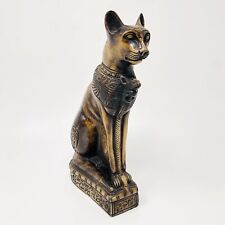 Used, Egyptian Cat Statue Resin Bastet Cobra Hieroglyphics Made in Egypt Heavy 10 1/4" for sale  Shipping to South Africa