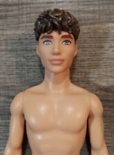 Nude Fashionistas Ken Doll Dark Brown Highlights Wavy Hair Brunette Barbie for sale  Shipping to South Africa