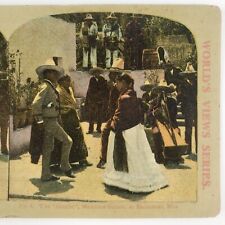 Sombrero Mexicano Zacatecas Danza Stereoview c1900 Tintado Jarabe Tapatio México G1048 segunda mano  Embacar hacia Mexico