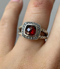 7MM David Yurman Petite Albion Ring with Garnet and Diamonds with Box SIZE 7 for sale  New York
