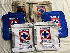MOCHILA CRUZ AZUL TIPO BULTO DE CEMENTO BACKPACK BLUE BROWN AND WHITE for sale  Shipping to South Africa