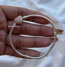 New 100% Authentic 925  Silver Rosegold Cz Heart Bracelet With Pandora Pouch for sale  Shipping to South Africa