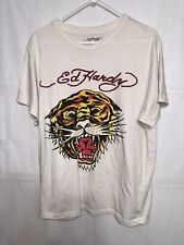 Camiseta masculina manga curta branca design tigre grande Ed Hardy comprar usado  Enviando para Brazil
