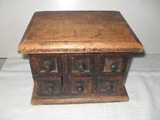 Used, Vintage 6 Draw Wooden Spice Cabinet Height 7" Width 7" Length  9" for sale  Shipping to South Africa