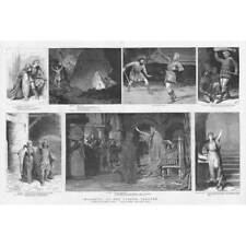 Used, Scenes from MacBeth at the Lyceum Theatre - Antique Print 1889 for sale  Shipping to South Africa