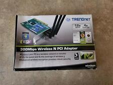 Used, TRENDnet Wireless-N PCI Adapter 802.11n 64/128-Bit 300Mbps 2.4GHz TEW-623PI M9-3 for sale  Shipping to South Africa