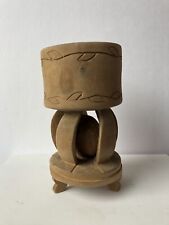 Cálice/castiçal vintage esculpido à mão em madeira esculpida comprar usado  Enviando para Brazil