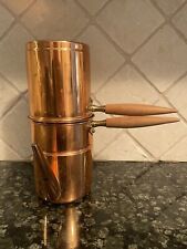 Vintage Mid Century Copper Neopolitan  Espresso Coffee Pot Maker Wood Handle NEW for sale  West Orange