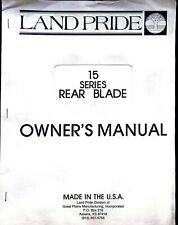 Vtg Land Pride 15 Series Rear Blade Owner's Manual for sale  East Sparta