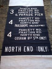 PAIR OF VINTAGE  CANVAS LINEN TROLLEYBUS/BUS DESTINATION BLINDS for sale  Shipping to South Africa