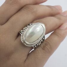 Pearl Mabe Ring Sterling Silver 925 White Handmade Cultured Solid Jewelry Size 8 segunda mano  Embacar hacia Argentina
