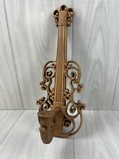 Vintage Homco Violin Candle Holder Syroco Music Wall Hanging 16" Uncommon 1979, used for sale  Shipping to South Africa