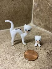 Par Vintage de Estatuetas de Gato e Gatinho Branco de Vidro Arte Murano Soprado à Mão comprar usado  Enviando para Brazil