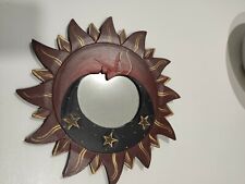 Specchio Sole Luna Oro Antico Diametro cm 60 con Mosaico di Vetro Sole/Luna Marblechic 