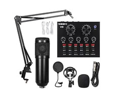 Podcast Equipment Bundle BM-800 Mic Kit with Live Sound Card Adjustable Black for sale  Shipping to South Africa