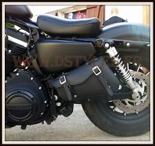 Alforje lateral estrutura couro preto único { ferro Harley Sportster personalizado comprar usado  Enviando para Brazil