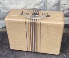 Vintage Striped Tweed Hard shell Suite Case Small 12x8.5x4.5” Art Deco Mid 20th for sale  Shipping to South Africa