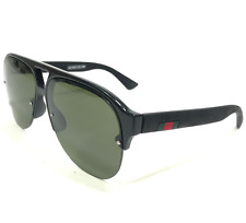 Gafas de sol Gucci GG0170S 001 negro brillante brazos engomados aviadores lentes verdes, usado segunda mano  Embacar hacia Argentina