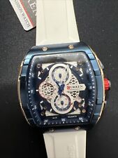 CURREN Reloj de Cuarzo de Lujo para Hombre Deportivo Cuadrado 3 Barras Cronógrafo Luminoso Blanco segunda mano  Embacar hacia Argentina