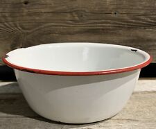 Vintage Enamelware, Small Wash Basin/Bowl, White with Red Trim for sale  Shipping to South Africa
