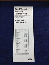 FORD Transit Platforma / Cennik podwozia 08.08.1983 na sprzedaż  Wysyłka do Poland