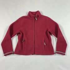 LL Bean Jacket Womens Medium Petite Pink Deep Pile Sherpa Fleece Full Zip Coat for sale  Shipping to South Africa