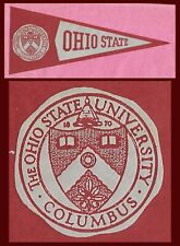 VINTAGE 1940’s Ohio State University Buckeyes Football Paper Decal Pennant!, used for sale  Shipping to South Africa
