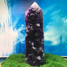 862G Amatista Natural Ágata Cuarzo Obelisco Cristal Mineral Especie Varita Punto segunda mano  Embacar hacia Argentina