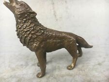 5'' bronze cobre casa feng shui boa sorte auspiciosa estátua do lobo animal , usado comprar usado  Enviando para Brazil