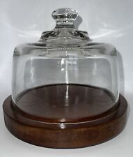 Used, Vintage Solid Oak Wood Cheese Keeper Server Heavy Glass Dome Cover Kitchen~EUC for sale  Shipping to South Africa