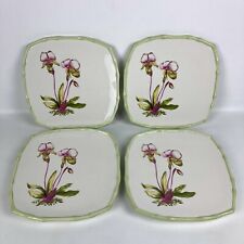 Used, Set of 4 Global Design Connections Kate Williams Chinoiserie Pink Orchid Plates for sale  Dallas