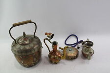 Eastern Copper & Brass Ornaments Large Teapot Hip Flask Teapot x 4 3327g for sale  Shipping to South Africa
