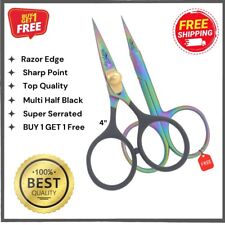 Fly tying Razor Scissors buy 1 get 1 FREE 4" Multi Color Half Black for sale  Shipping to South Africa