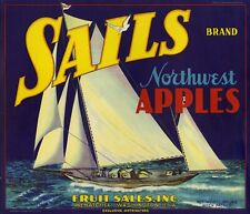 Sails Brand Apple Crate Label for sale  Shipping to South Africa